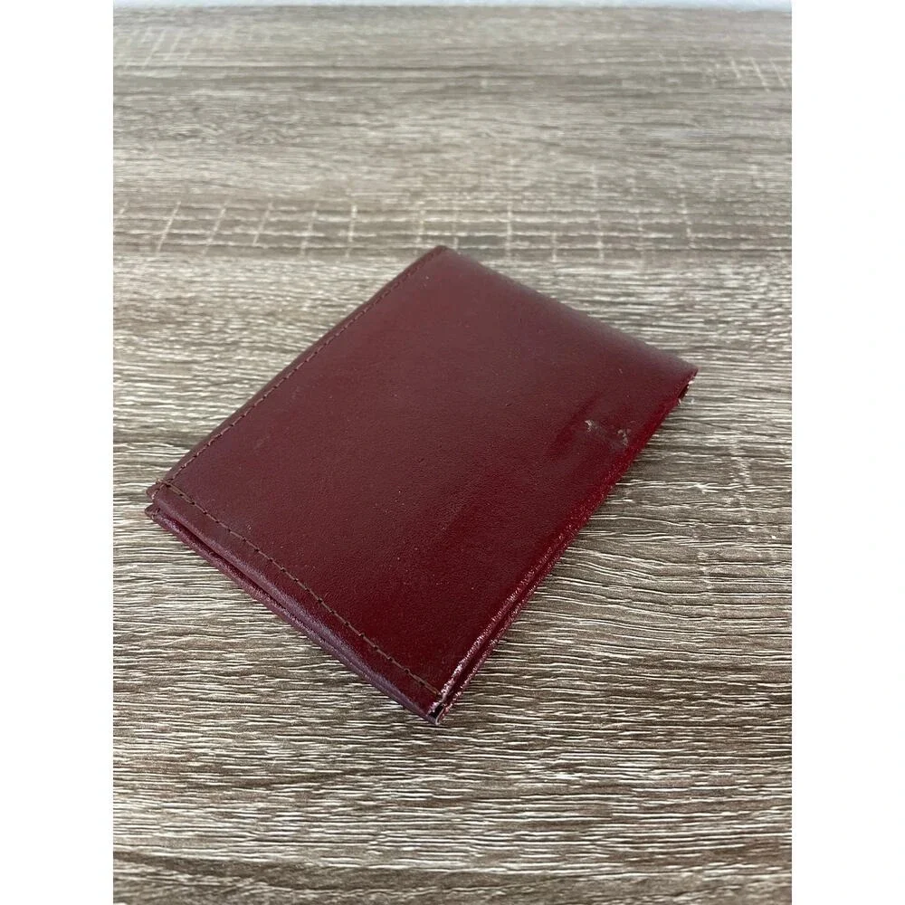 Men's Red‎ Leather Wallet with Lion Embossed Design Bi-Fold ID Holder